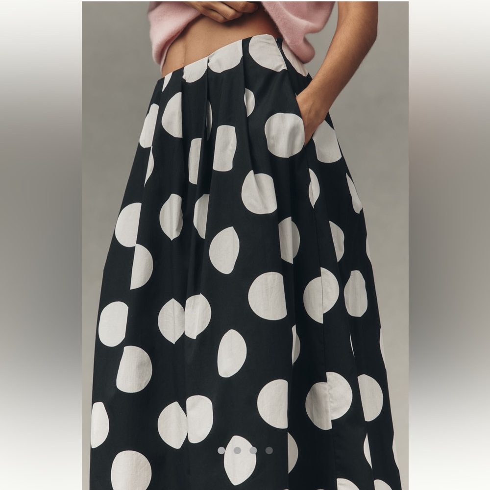 MAEVE COTTON POPLIN PLEATED MIDI SKIRT NWT sold out online size M - Picture 4 of 5